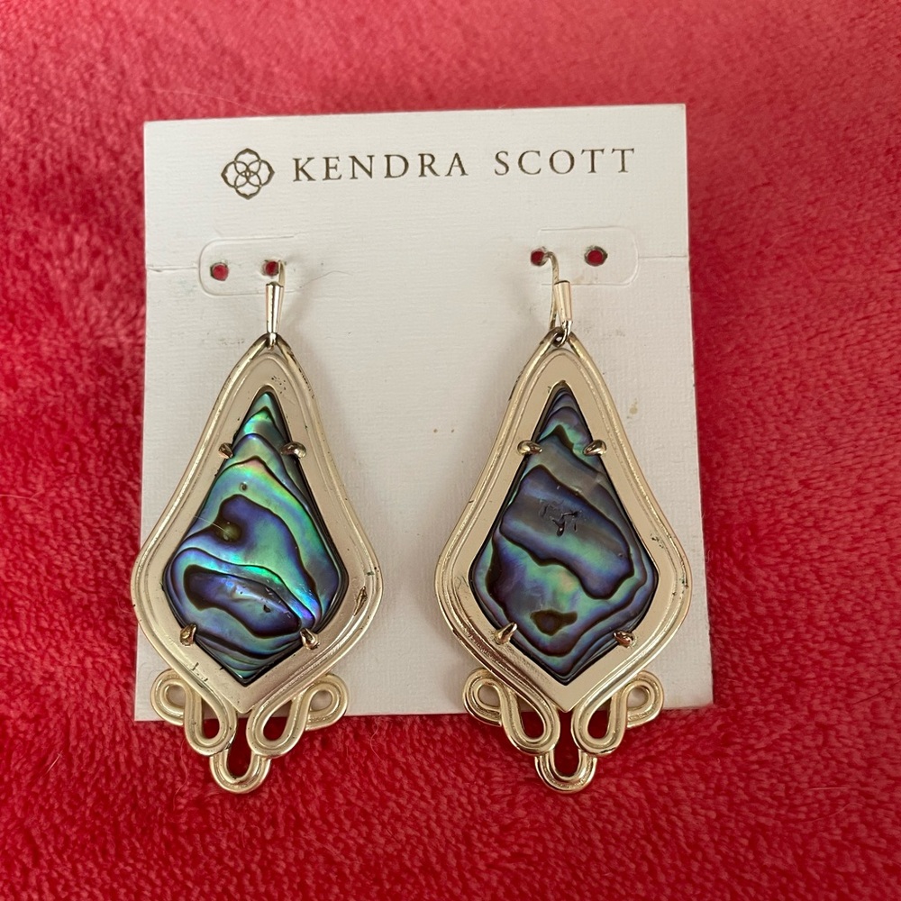 Kendra Scott Gold Teardrop Abalone Earrings